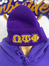 Load image into Gallery viewer, Embroidered-Omega-Psi-Phi-Beanie-Purple