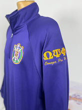 Load image into Gallery viewer, Embroidered-Omega-Psi-Phi-Quarter-zip-Sleeve