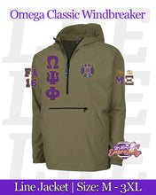 Load image into Gallery viewer, Embroidered Omega Psi Phi Windbreaker Line Jacket
