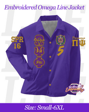 Load image into Gallery viewer, LRE-Embroidered-Omega-Spring-Line-Jacket-Mockup-Front