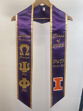 Load image into Gallery viewer, LRE-Graduation-Stole-Class-of-2025-Omega-Psi-Phi-PhD-Illinois