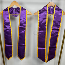 Load image into Gallery viewer, LRE-Graduation-Stole-Purple-Gold-Classic-Angle-Trim