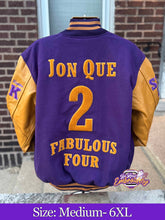 Load image into Gallery viewer, Embroidered Omega Psi Phi Varsity Letterman Line Jacket