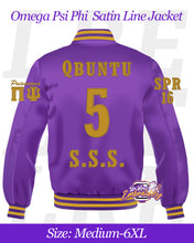Load image into Gallery viewer, TTE-Omega-Psi-Phi-Satin-Line-Jacket-Back-medium-6XL
