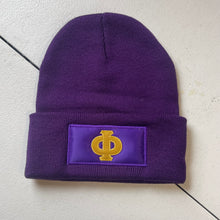 Load image into Gallery viewer, TTE-embroidered-Omega-Purple-Beanie-Phi-Chapter