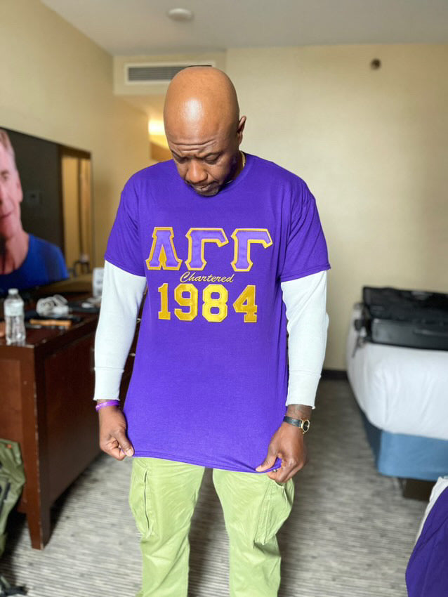 Embroidered Omega Psi Phi Themed Chapter Shirt