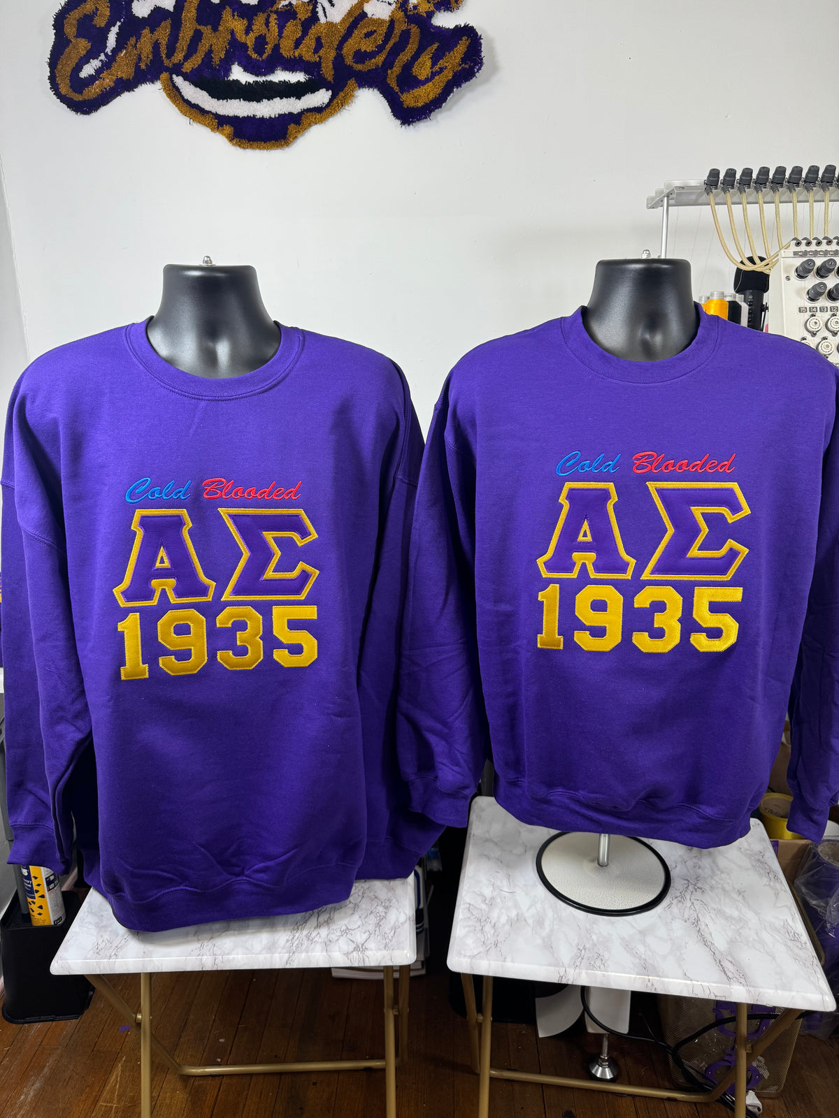 Embroidered Omega Psi Phi Themed Chapter Sweatshirt