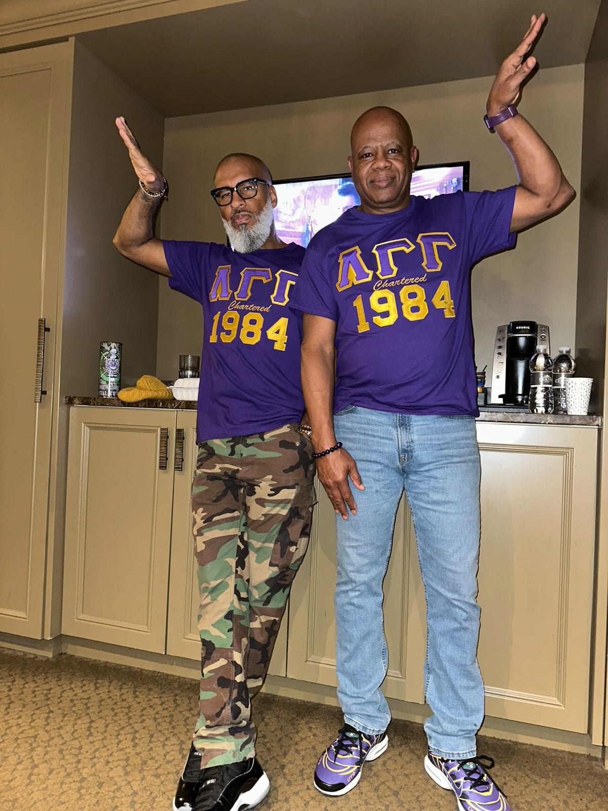 Embroidered Omega Psi Phi Themed Chapter Shirt