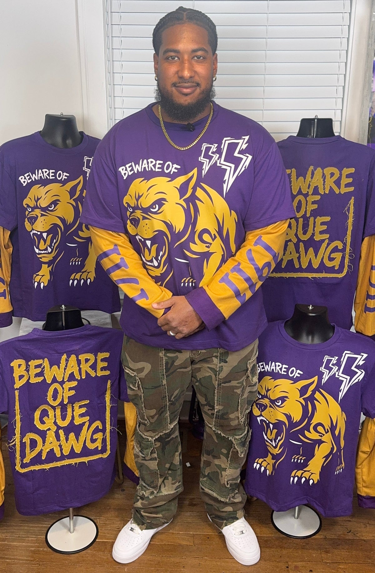 Beware-of-Que-Dawg-Long-Sleeve-Double-Layer-Thermal-Streetwear-Tee