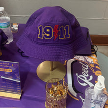Load image into Gallery viewer, Embroidered-Omega-Psi-Phi-1911-Bucket-Hat-Purple-Vendor