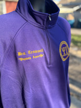 Load image into Gallery viewer, Embroidered-Omega-Psi-Phi-Chapter-Quarter-zip-Psi-Iota-Close-up

