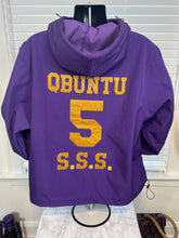 Load image into Gallery viewer, ΩΨΦ Fleece-Lined Embroidered Hooded Windbreaker Line Jacket (Back)
