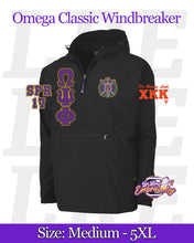 Load image into Gallery viewer, Embroidered Omega Psi Phi Windbreaker Line Jacket
