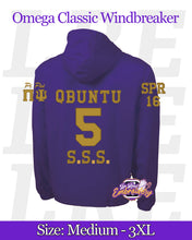 Load image into Gallery viewer, Embroidered Omega Psi Phi Windbreaker Line Jacket
