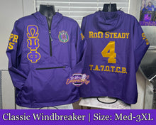 Load image into Gallery viewer, LRE-Embroidered-Omega-Psi-Phi-Classic-Windbreaker-Line-Jackets-Group-Order
