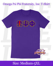 Load image into Gallery viewer, LRE-Embroidered-Thunderbolt-Omega-Psi-Phi-T-Shirt-Mockup
