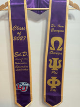 Load image into Gallery viewer, LRE-Graduation-Stole-Class-of-2027-Omega-Psi-Phi-EdD-Liberty-University