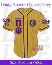 Load image into Gallery viewer, LRE-Omega-Baseball-Chapter-Jersey-Front-Old-Gold

