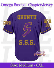 Load image into Gallery viewer, LRE-Omega-Baseball-Chapter-Jersey-Mockup-Back-Purple-Pi-Psi
