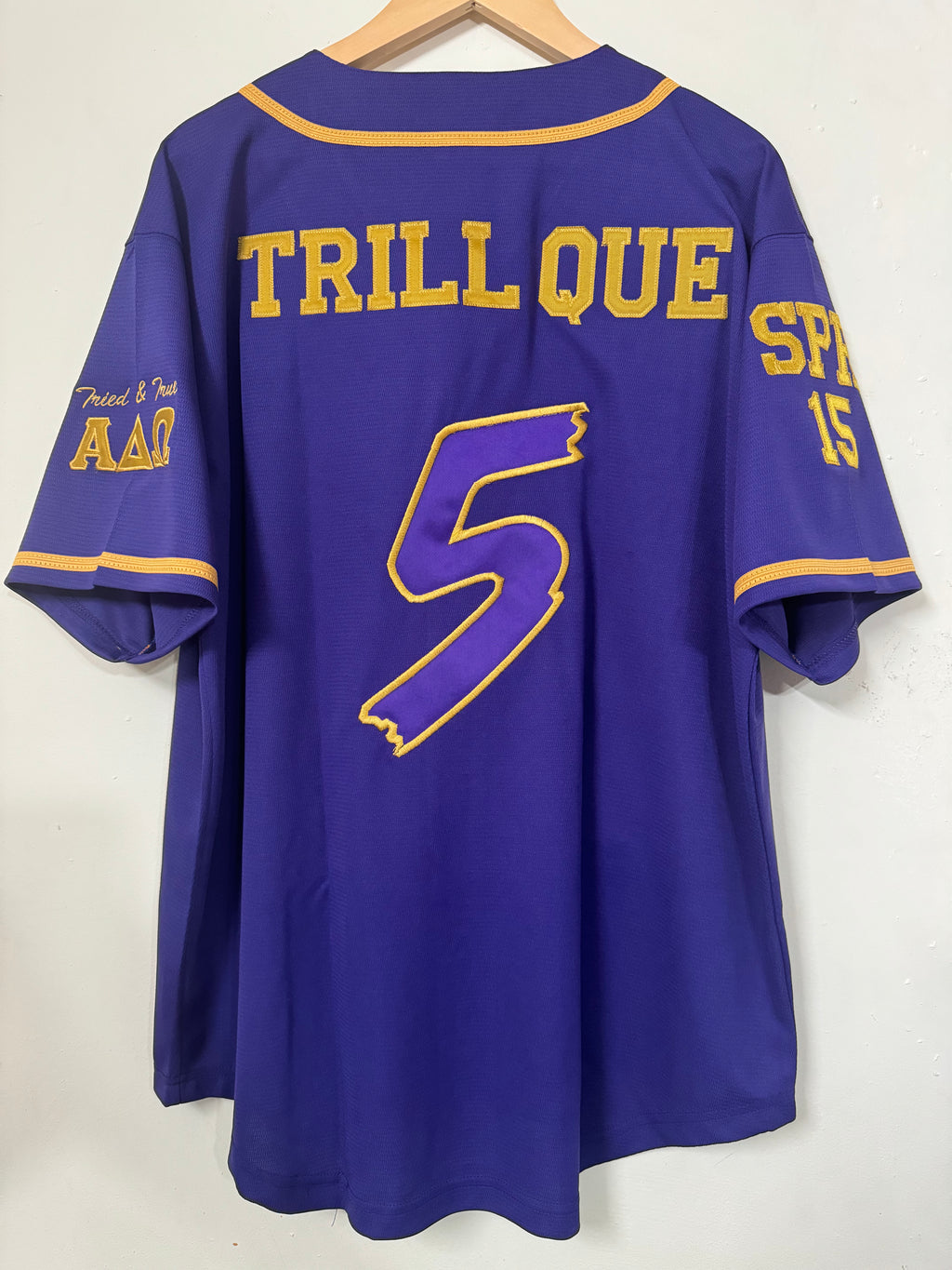 Embroidered Omega Psi Phi Baseball Line Jersey