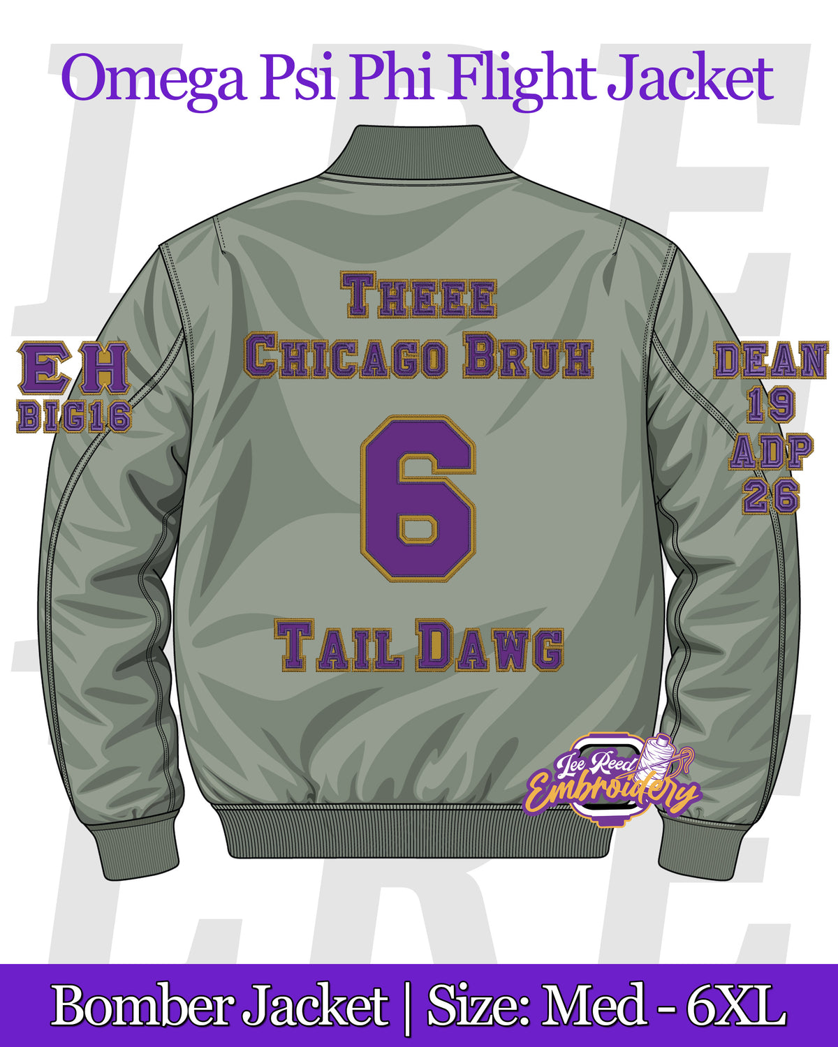 LRE-Embroidered-Omega-Psi-Phi-Bomber-Flight-Line-Jacket-Mockup-Back-Green-Epsilon-Eta