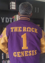 Embroidered Omega Psi Phi Varsity Letterman Line Jacket