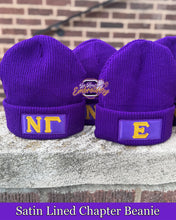 Load image into Gallery viewer, LRE-Satin-Lined-Chapter-Beanie-Nu-Gamma-Epsilon
