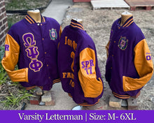 Load image into Gallery viewer, Embroidered Omega Psi Phi Varsity Letterman Line Jacket
