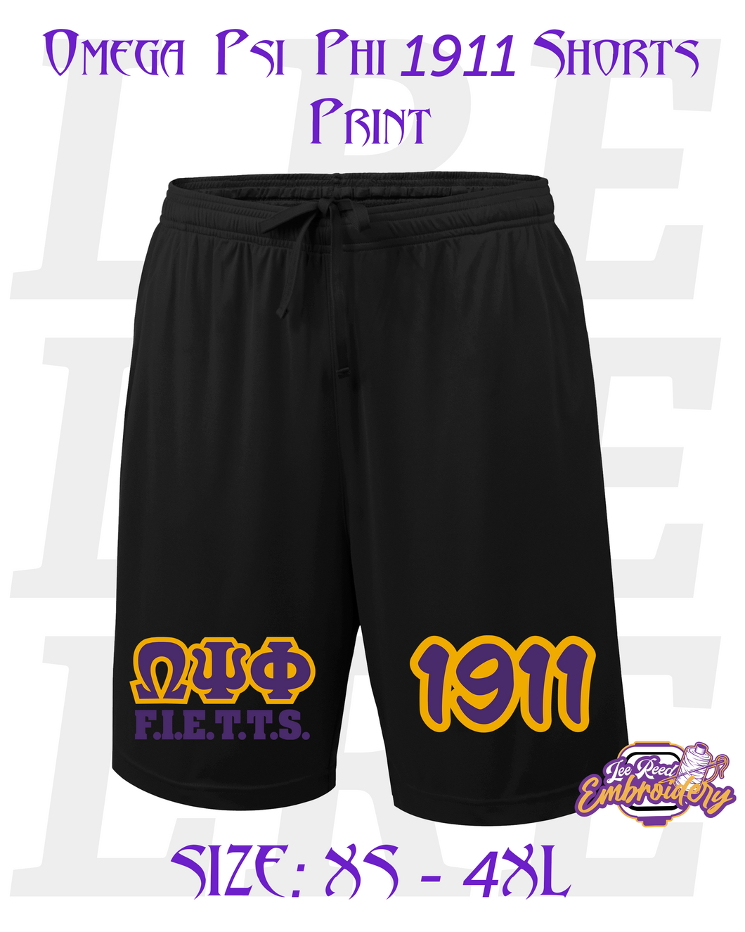 Omega Psi Phi, 1911, Shorts- Print [Black]