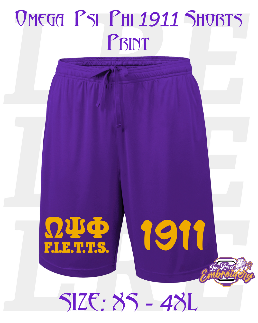 Omega Psi Phi, 1911, Shorts- Print [Purple]