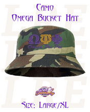 Load image into Gallery viewer, Embroidered Omega Psi Phi Bucket Hat
