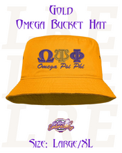 Load image into Gallery viewer, Embroidered Omega Psi Phi Bucket Hat
