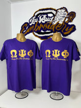 Load image into Gallery viewer, Omega-Psi-Phi-Line-Shirts-Front-Vinyl
