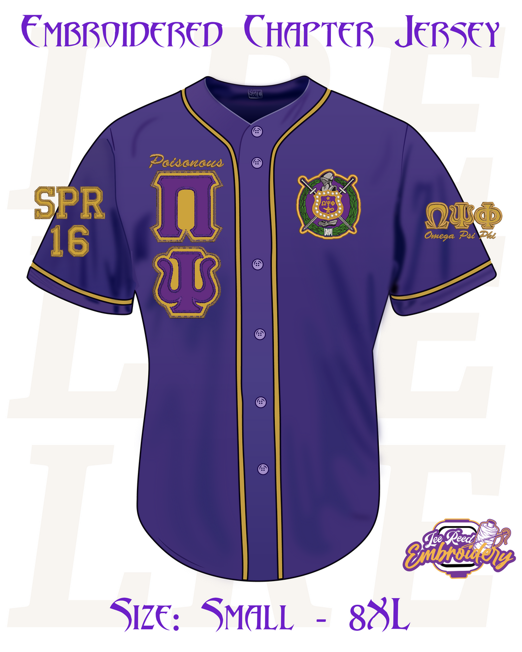 Embroidered Omega Purple Chapter Jersey [S-8XL]
