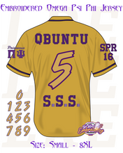 Load image into Gallery viewer, Embroidered Omega Psi Phi Jersey [Old Gold]

