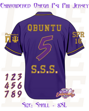 Load image into Gallery viewer, Embroidered Omega Psi Phi Jersey [Purple]
