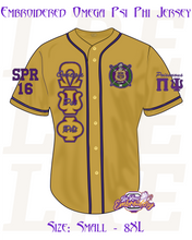 Load image into Gallery viewer, Embroidered Omega Psi Phi Jersey [Old Gold]

