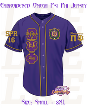 Load image into Gallery viewer, Embroidered Omega Psi Phi Jersey [Purple]
