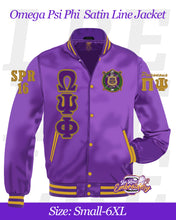 Load image into Gallery viewer, TTE-Omega-Psi-Phi-Satin-Line-Jacket-front
