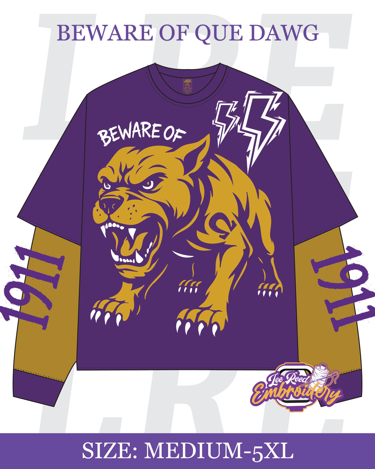 'Beware of Que Dawg' Double Layer Thermal Streetwear Tee