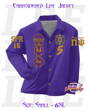 Load image into Gallery viewer, Embroidered Omega Psi Phi Spring Line Jacket [Purple]
