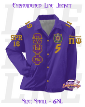 Load image into Gallery viewer, Embroidered Omega Psi Phi Spring Line Jacket [Purple]
