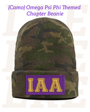 Load image into Gallery viewer, [Camo] Embroidered Omega Psi Phi Themed Chapter Beanie
