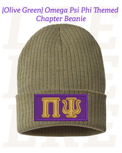 Load image into Gallery viewer, [Olive Green] Embroidered Omega Psi Phi Themed Chapter Beanie
